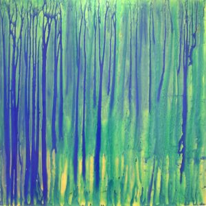 Bosque azul, 120x 120, estofado sobre tabla -  - Paisajes interiores - Mariajesushernandezsanchez